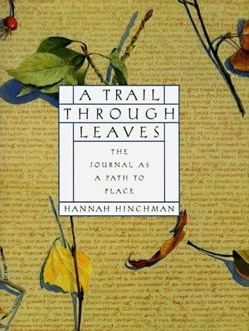 illustrated hardcover with autumn leaves, hannah hinchman's a trail through leaves
